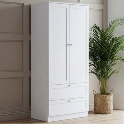 VIDA DESIGNS Altino White 2 Door 2 Drawer Shaker-Style Wardrobe - thumbnail 1
