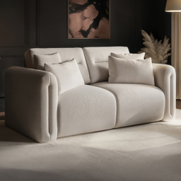 SOLACE+CO Mabel Beige 2 Seater Chenille Sofa