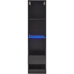 GFW Galicia 4 Shelf Black Wall Mounted Tall LED Shelving Unit - thumbnail 3