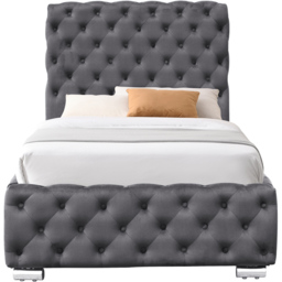 Comfy Living Single Grey Tufted Fabric Bed Frame - thumbnail 2