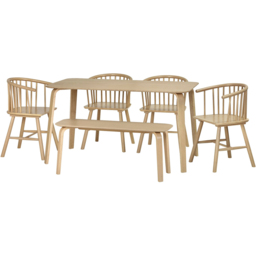 Julian Bowen Kaito Light Oak Effect Curved Leg Bench - thumbnail 4