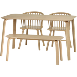 Julian Bowen Kaito Light Oak Effect Curved Leg Bench - thumbnail 3