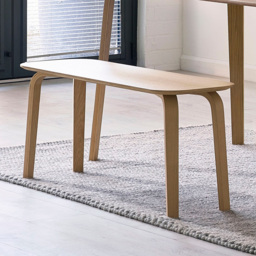 Julian Bowen Kaito Light Oak Effect Curved Leg Bench