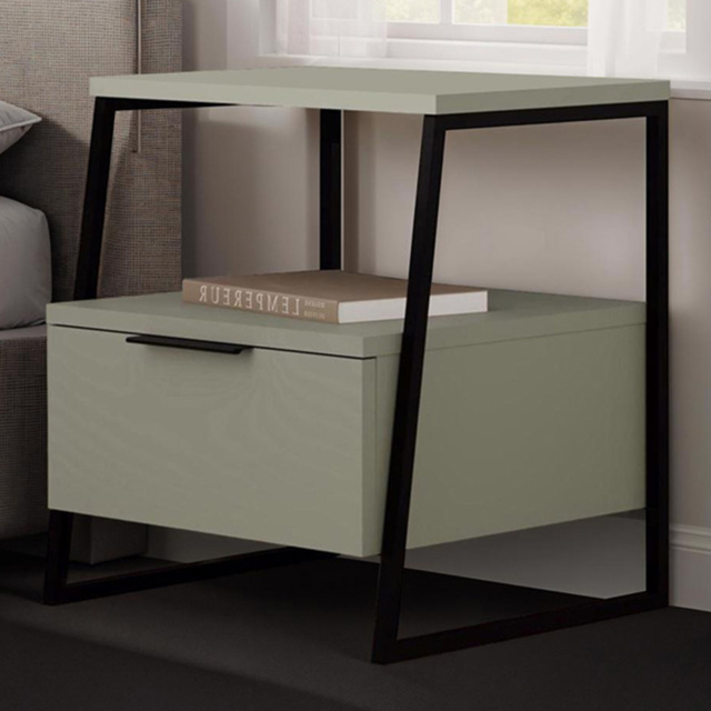 FWStyle Pal Green Single Door Single Shelf Bedside Table
