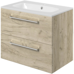 Bathstore Milford 2 Door Oak Wall Hung Basin Unit 610mm - thumbnail 3