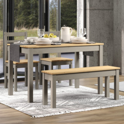 Core Products Corona Linea 4 Seater Grey and Natural Dining Set