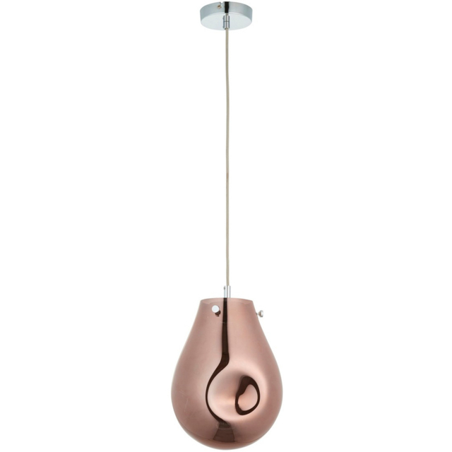 Merano Perugia Small Metallic Glass Copper Pendant Ceiling Lamp - image 1