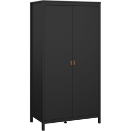 Florence Barcelona 2 Door Matt Black Wardrobe - thumbnail 2
