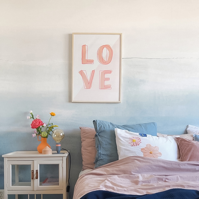 Grandeco Roomblush Layered Horizon Watercolour Blue 4 Lane Wall Mural - image 1