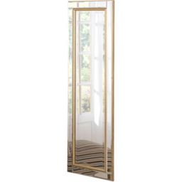 Yearn Timeless Gold Brass Tall Bevelled Wall Mirror 136 x 45cm