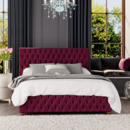 Laurence Llewelyn-Bowen Seren Double Berry Plush Velvet Ottoman Bed
