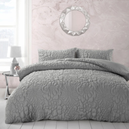 Velosso Alini King Size Quilted Grey Duvet and Pillowcase Set