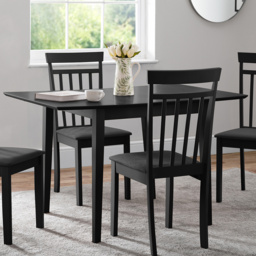 Julian Bowen Rufford Black 4 Seater 80 to 120cm Extendable Dining Table - thumbnail 1