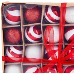 Candy Cane Lane Red and White Christmas Bauble 36 Pack - thumbnail 3
