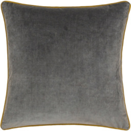 Furn Meridian Velvet Charcoal and Moss Cushion 45 x 45cm