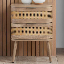 Birlea Noah 2 Door Rattan Effect Bedside Table