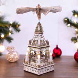 St Helens Xmas LED Wooden Pyramid
