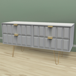 Crowndale Cube 4 Drawer Dusk Grey Chest of Drawers Ready Assembled