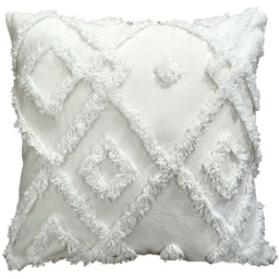 Velosso Diamond Tufted White Filled Cushion 43 x 43cm 2 Pack
