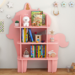 Costway Pink Kids Toy Bookshelf