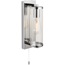 Merano Como Chrome Plate Glass Chrome Wall Lamp