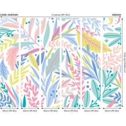 Origin Murals Patterned Leaves Pastel Wall Mural - thumbnail 3
