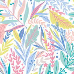 Origin Murals Patterned Leaves Pastel Wall Mural - thumbnail 2