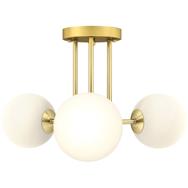 HOMCOM Gold 3 Light Globe Shade Modern Ceiling Light - image 1