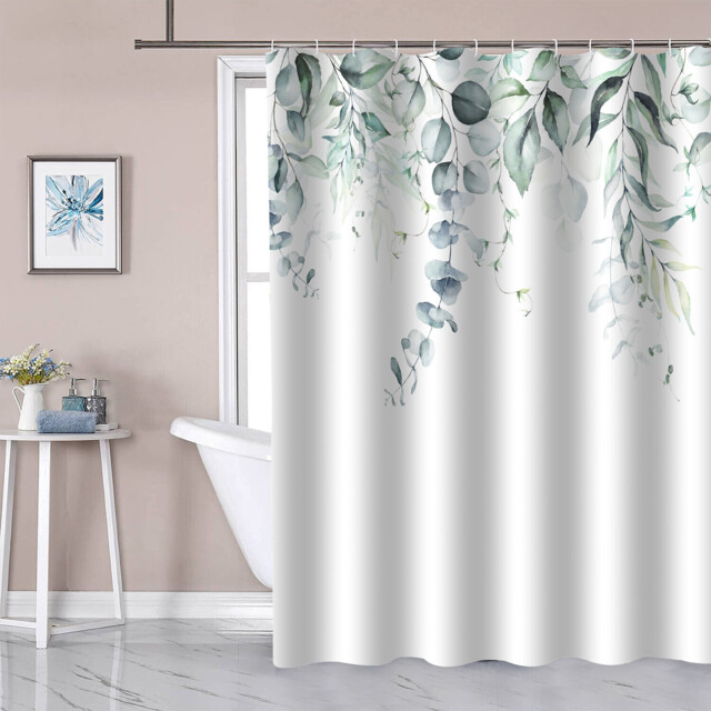 Hanging Vines Shower Curtain White and Green