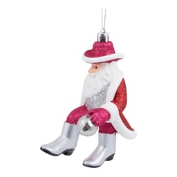 Jingle Bell Boogie Disco Santa Red Christmas Hanging Decoration - thumbnail 3