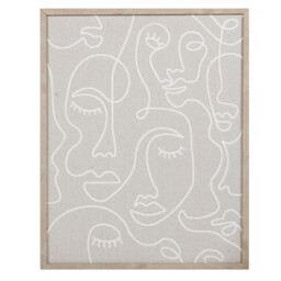 Single Natural Figurative Lines 50 x 40cm Framed Wall Art in Assorted styles