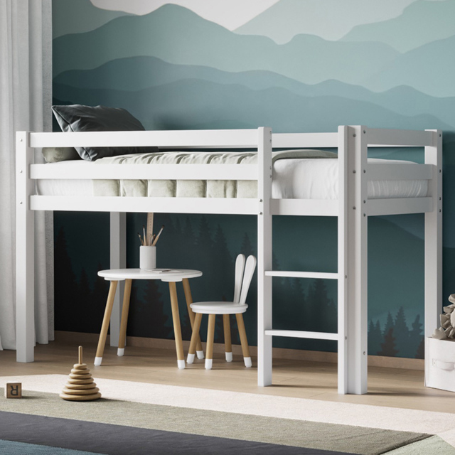 Flair Elara Shorty Wooden White Mid Sleeper - image 1