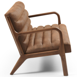 Otis 2 Seater Brown Ribbed PU Sofa - thumbnail 4