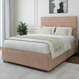 Bedmaster King Size Mink Naples Velvet Divan Base with Milan Headboard
