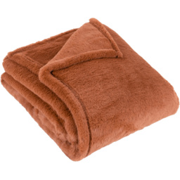 furn. Kallu Faux Fur Rust Double Sided Throw 150 x 200cm