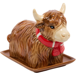 Highland Cow Shaped Butter Dish Brown - thumbnail 4