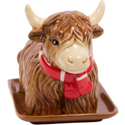 Highland Cow Shaped Butter Dish Brown - thumbnail 3
