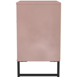 Crowndale Fluted 3 Drawer Kobe Pink Midi Chest of Drawers Ready Assembled - thumbnail 3