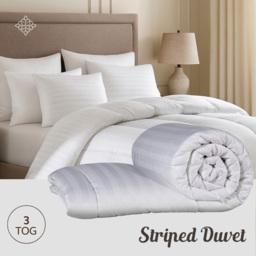 Opulent Home White Single Striped Summer Hollowfibre Duvet Set 3 Tog - thumbnail 3