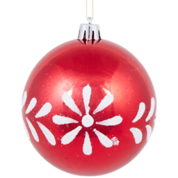 Santa's Chalet Red Christmas Bauble 18 Pack - thumbnail 4