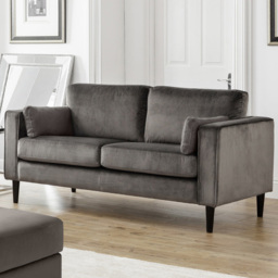Julian Bowen Hayward 2 Seater Grey Velvet Sofa