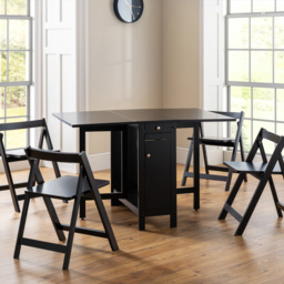 Julian Bowen Savoy Black 4 Seater Dining Set - thumbnail 1