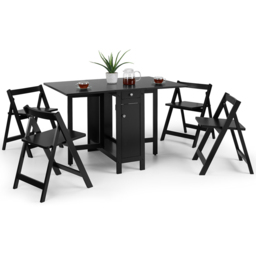 Julian Bowen Savoy Black 4 Seater Dining Set - thumbnail 3