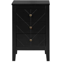 Birlea Emerson Black 3 Drawer Bedside Table - thumbnail 3
