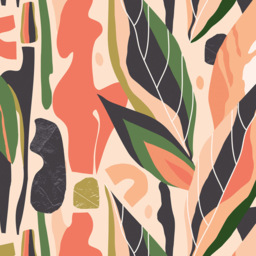 Origin Murals Abstract Leaf Shapes Orange Wall Mural - thumbnail 2