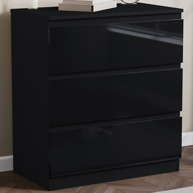 Vida Designs Glinton 3 Drawer Black Chest of Drawers - image 1