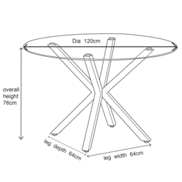 Ludlow Glass Round  4 Seater Dining Table - Oak Effect - thumbnail 4