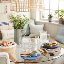 Ludlow Glass Round  4 Seater Dining Table - Oak Effect - thumbnail 3