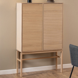 Florence Linley 2 Door 6 Shelf White Oak Cabinet