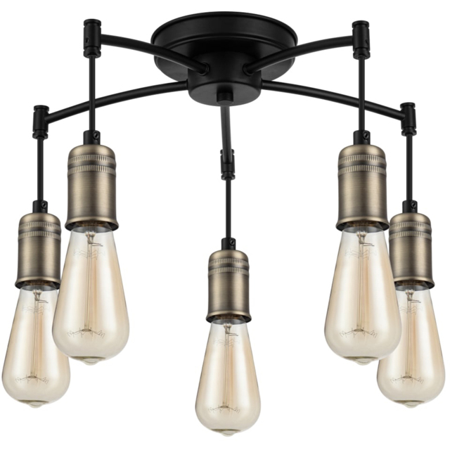 Cosylyte Linton Matt Antique Brass 5 Light Ceiling Light - image 1